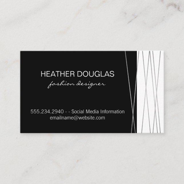Silver Black Modern Business Card (Front)