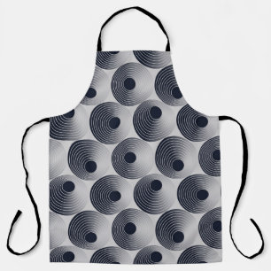 Silver-black mosaic: concentric rings texture. apron
