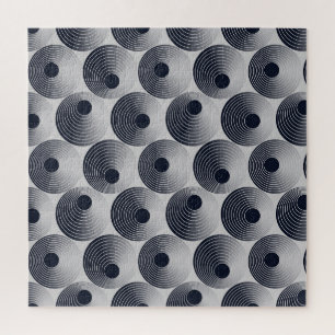 Silver-black mosaic: concentric rings texture. jigsaw puzzle