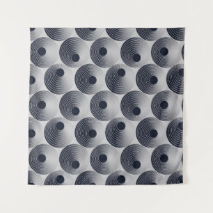 Silver-black mosaic: concentric rings texture. tapestry