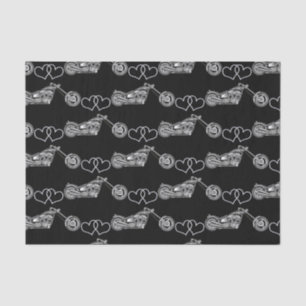 Silver Black Motorcycle Bike Biker Custom Tissue Paper