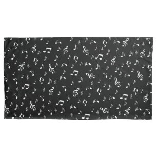 silver black,note, musical, melody, music, sound, pillowcase