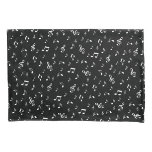 silver black,note, musical, melody, music, sound, pillowcase