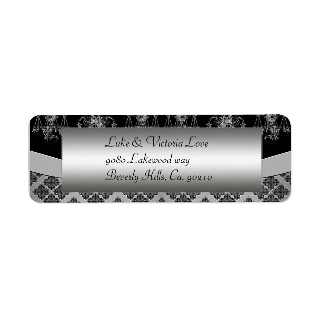 Silver & Black Ornate Chandelier Wedding (Front)