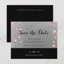 Silver Black Pink Rosegold Confetti Wedding