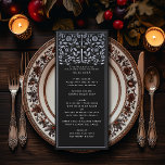 Silver Black Royal Mediaeval Sword Wedding  Menu<br><div class="desc">Celebrate your special day with this Royal Mediaeval Sword Wedding design. The Silver featured in this design is not real foil. You can customise this further by clicking on the "PERSONALIZE" button. For further questions please contact us at ThePaperieGarden@gmail.com.</div>