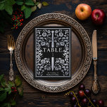 Silver Black Royal Mediaeval Sword Wedding  Table Number<br><div class="desc">Celebrate your special day with this Royal Mediaeval Sword Wedding design. The foil in this item is NOT real foil. Items are printed exactly as they appear on your screen when you add to the cart, so personalise and add each table number that you need to your cart individually. Matching...</div>