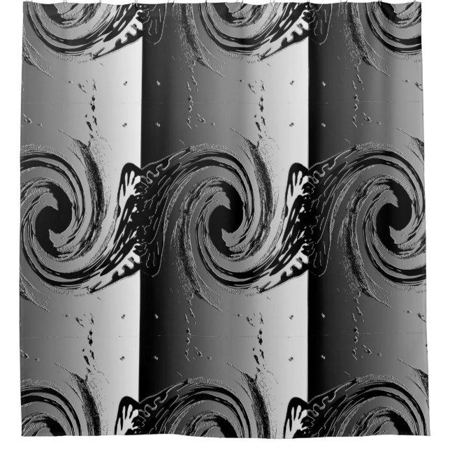 silver/black shower curtain (Front)