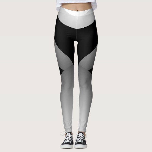 Silver Black Sports Pants Slimming Bold Workout (Front)