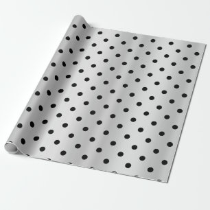 SiLVER Black Spot ELEGANT BIRTHDAY WEDDING WRAP Wrapping Paper