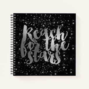 Silver Black Stars Notebook
