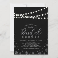 Silver & Black | String Lights Co-ed Bridal Shower