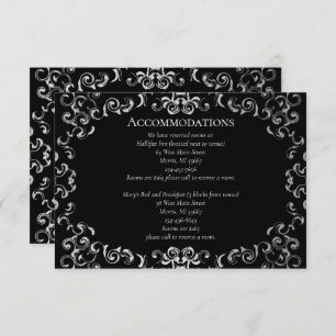 Silver & Black Swirl Gothic Wedding Enclosure Card