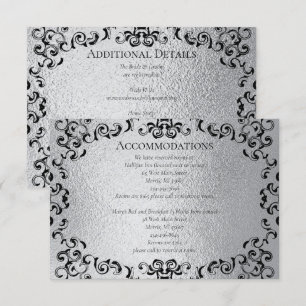 Silver Black Swirl Gothic Wedding Enclosure Card
