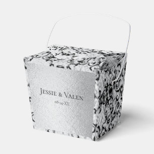 Silver & Black Swirl Gothic Wedding Favour Box