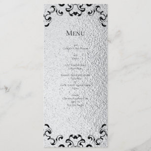 Silver & Black Swirl Gothic Wedding Menu