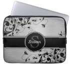 SILVER BLACK SWIRLS YOUR MONOGRAM