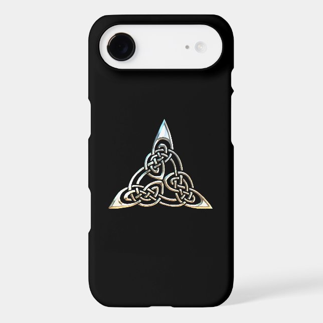 Silver Black Triangle Spirals Celtic Knot Design Case-Mate iPhone Case (Back)