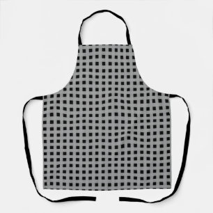 Silver Black Weave Pattern Apron