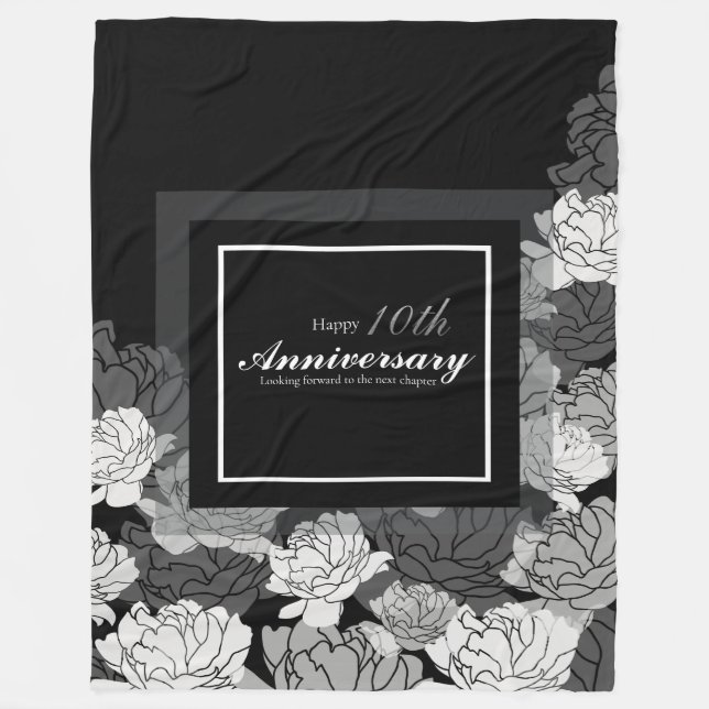 Silver, black, white 10th anniversary fleece blank (Front)