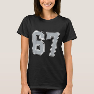 Silver Black White Number 67 Jersey Player Uniform T-Shirt