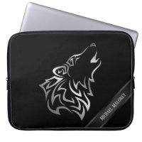 Silver Black Wolf Monogram