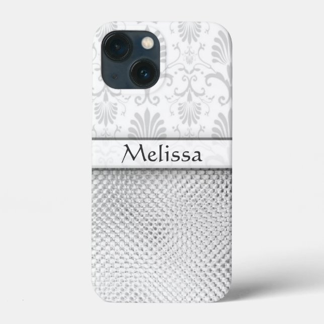 Silver Bling Effect Pattern  Personalised Case-Mate iPhone Case (Back)