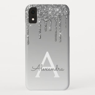 Silver Bling   Luxury Sparkle Glitter Monogram Case-Mate iPhone Case
