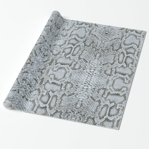 Silver Blue Anaconda Exotic Snakeskin Wrapping Paper