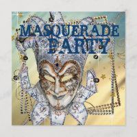 Silver Blue and Gold Masquerade Party