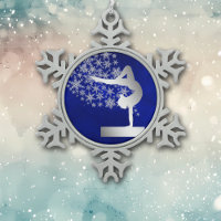 Silver Blue Balance Beam Gymnast