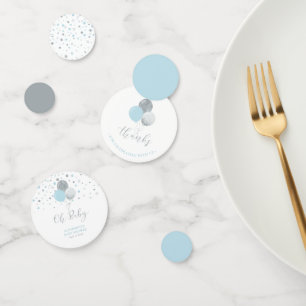 Silver & Blue Balloons Boy Baby Shower Confetti