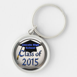 Silver & Blue Class Of 2015 Graduation Keychain