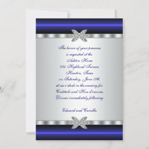 Silver & Blue Cocktail Party Invitation Template