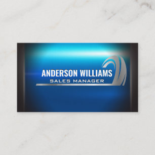 Silver Blue Metallic Auto Tire Graphic Business Card