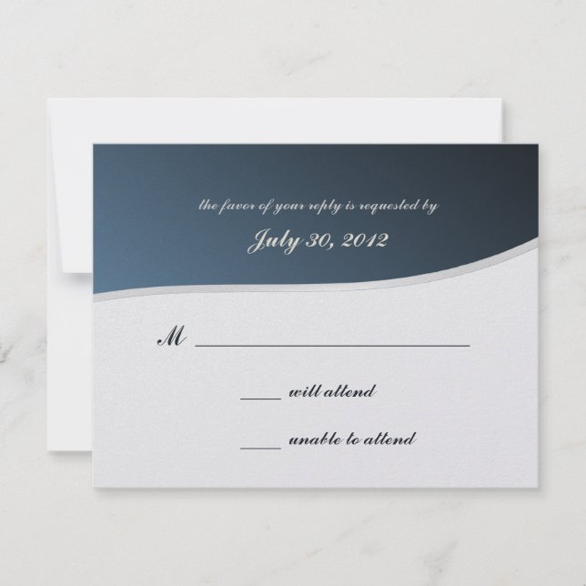 Silver Blue Music Bar Mitzvah/ Response Card (Front)
