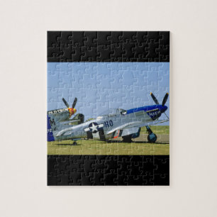 Silver & Blue, P51 Mustang, Side_WWII Planes Jigsaw Puzzle