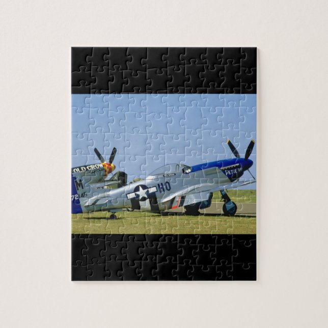 Silver & Blue, P51 Mustang, Side_WWII Planes Jigsaw Puzzle (Vertical)