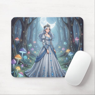 Silver blue princess in the forest mouse mat