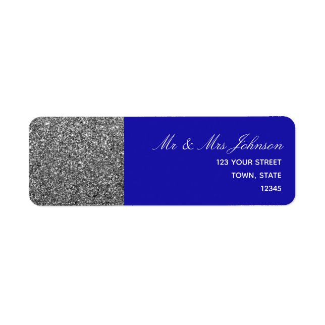 Silver Blue Return Address Label (Front)