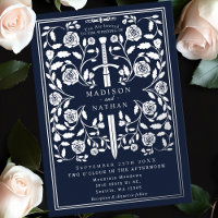 Silver Blue Royal Mediaeval Sword Wedding