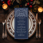 Silver Blue Royal Mediaeval Sword Wedding Flat Men Menu<br><div class="desc">Celebrate your special day with this Royal Mediaeval Sword Wedding design. The Silver featured in this design is not real foil. You can customise this further by clicking on the "PERSONALIZE" button. For further questions please contact us at ThePaperieGarden@gmail.com.</div>