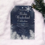 Silver blue snowflake wedding winter wonderland invitation<br><div class="desc">Watercolor blue snowflake winter wedding Christmas holiday party with faux silver . elegant,  modern and winter wonderland wedding holiday party theme featuring faux silver snowflakes,  falling snow,  stardust and snowy pines branches. Perfect for winter celebrations,  Christmas and New Year's eve . Text fully customisable</div>