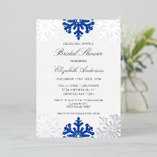 Silver Blue Snowflake Winter Bridal Shower