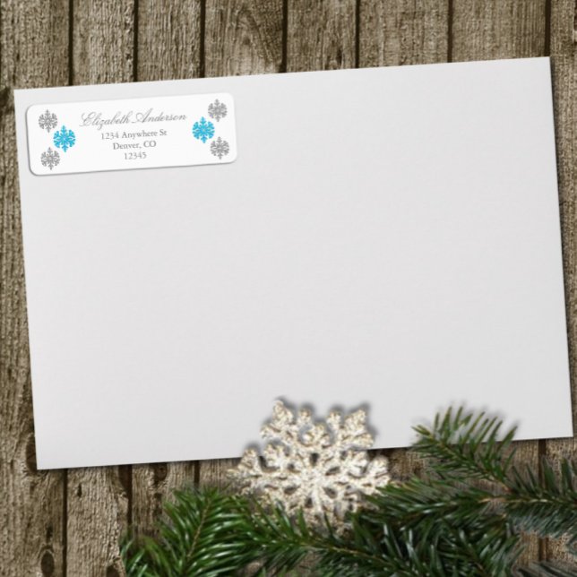 Silver Blue Snowflake Winter Label (Creator Uploaded)