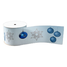 Silver & blue snowflakes and ornaments Christmas