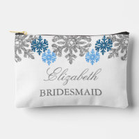Silver Blue Snowflakes Winter Wedding