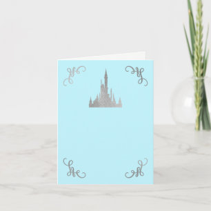 Silver & Blue Storybook Princess Thank You Party Card