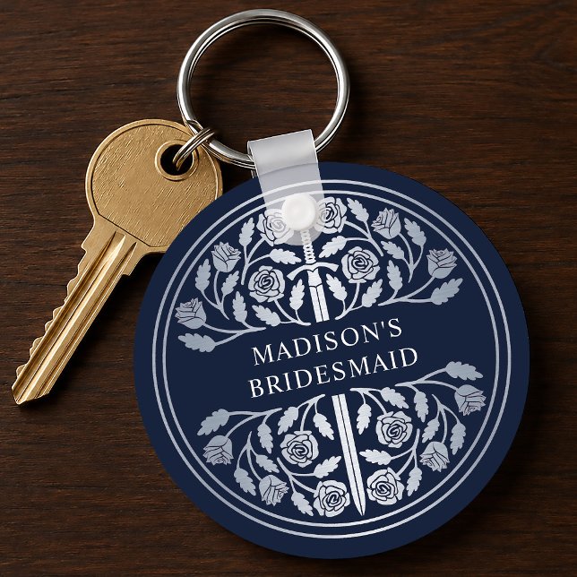 Silver Blue Sword Bridesmaid Royal Wedding Gift Key Ring (Creator Uploaded)