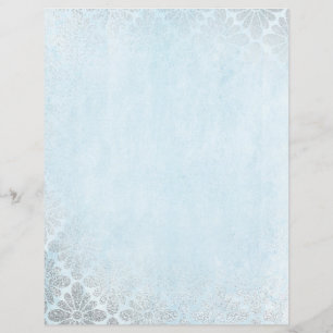 Silver & Blue Vintage Pattern Paper